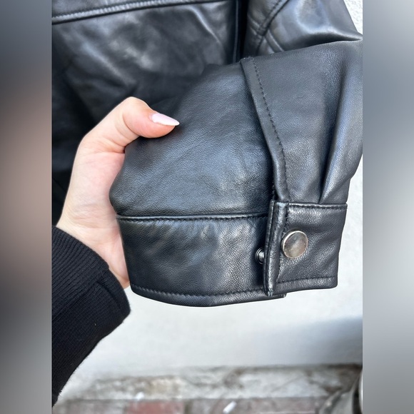 Mango Genuine Leather Biker Jacket in Black - Picture 14 of 14